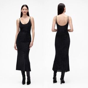 GapStudio burnout velvet leopard slip dress